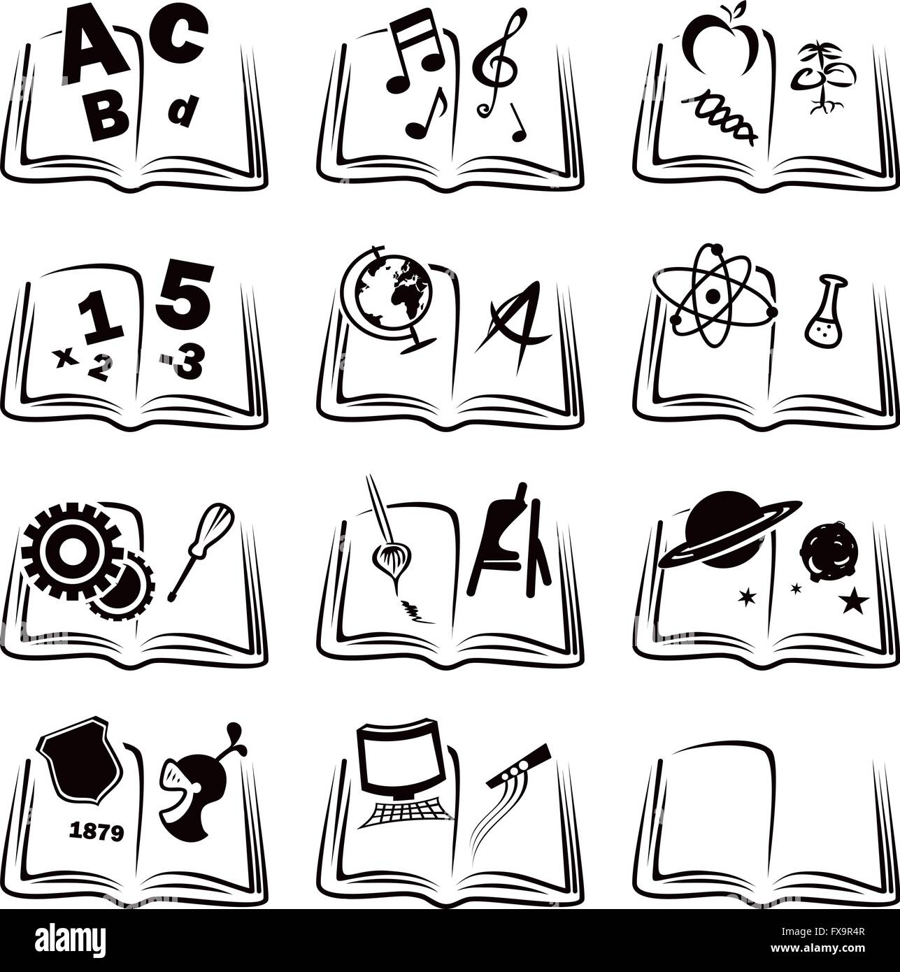 Icônes de l’apprentissage Illustration de Vecteur