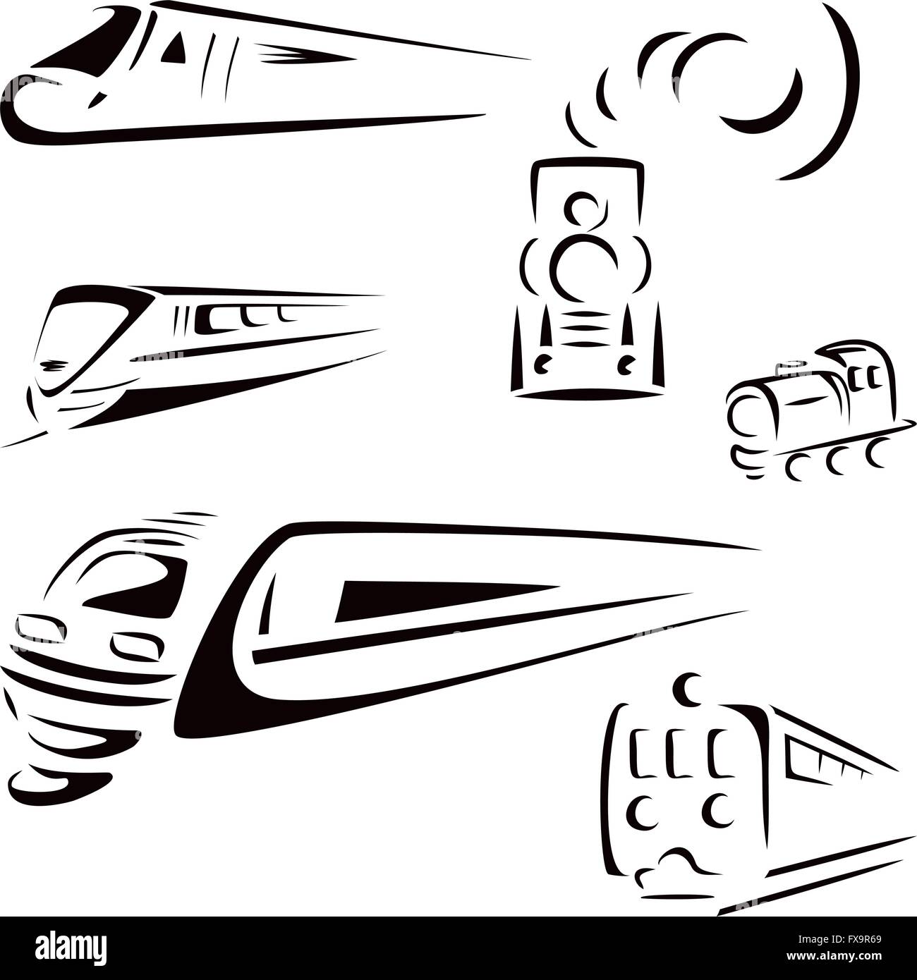 Symboles de train Illustration de Vecteur