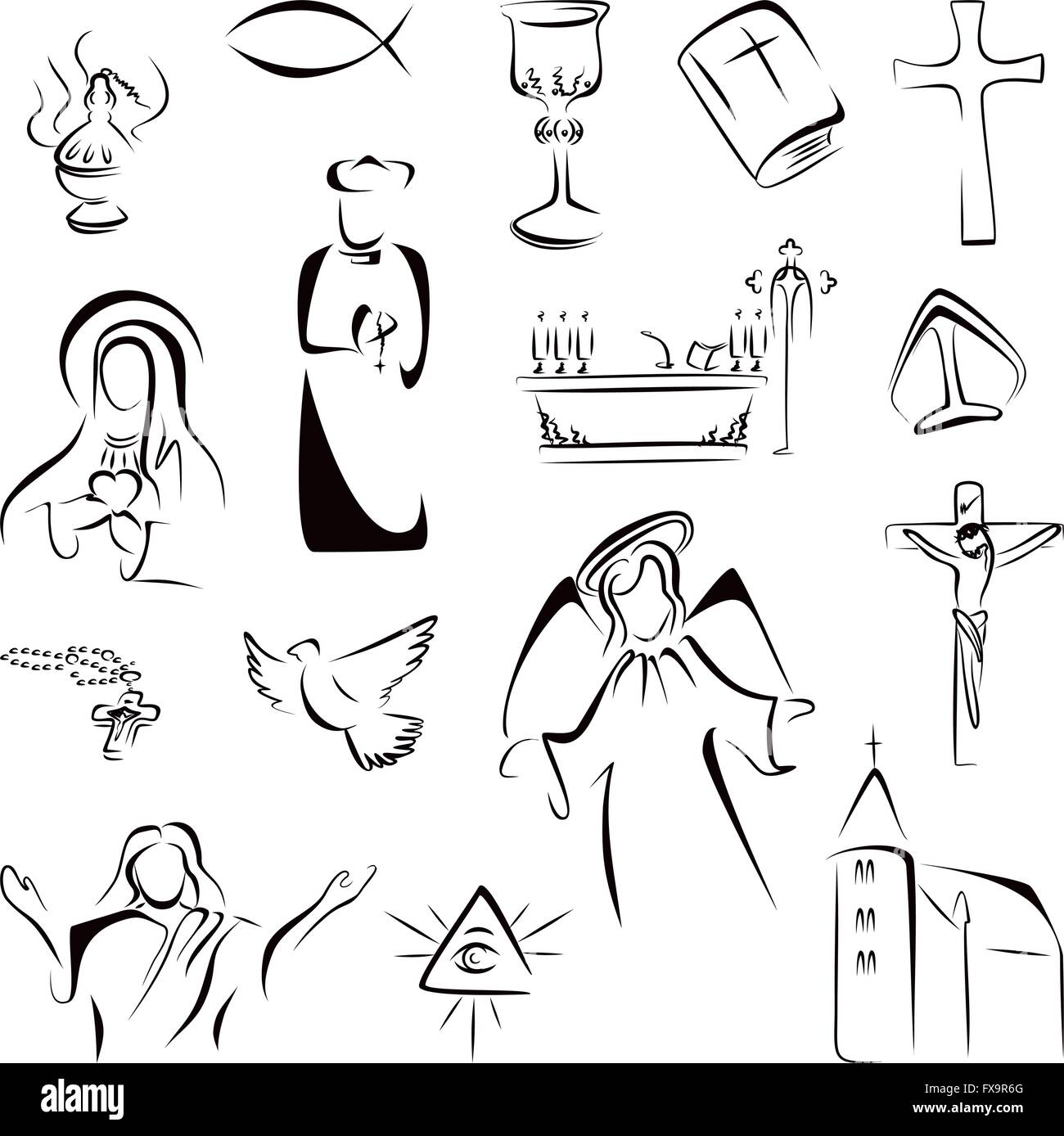 Icônes de la religion Illustration de Vecteur