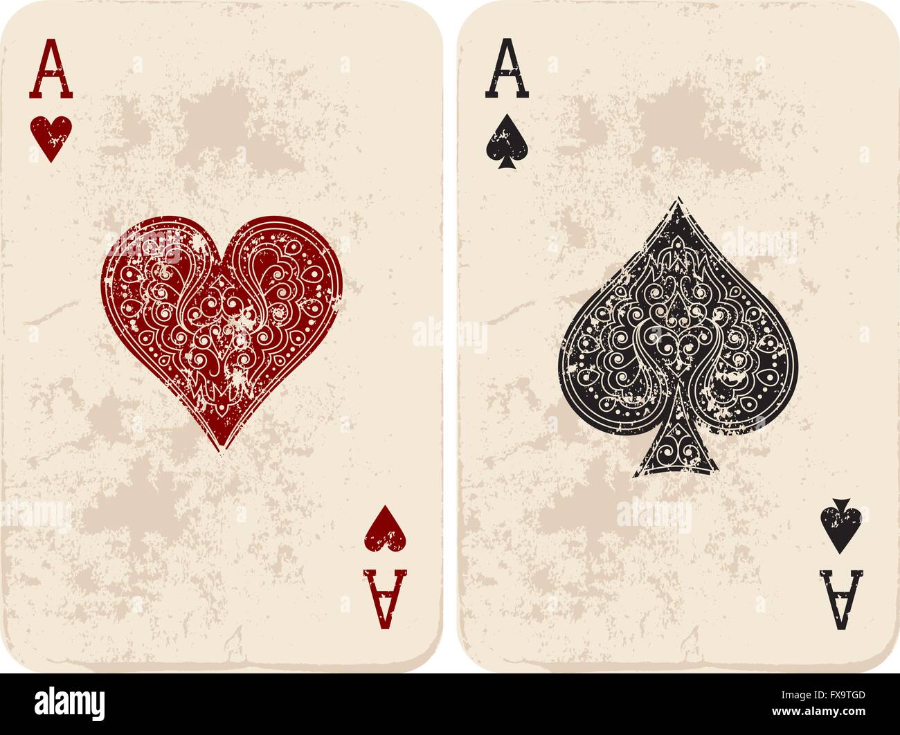 Ace of Hearts & Pique Illustration de Vecteur