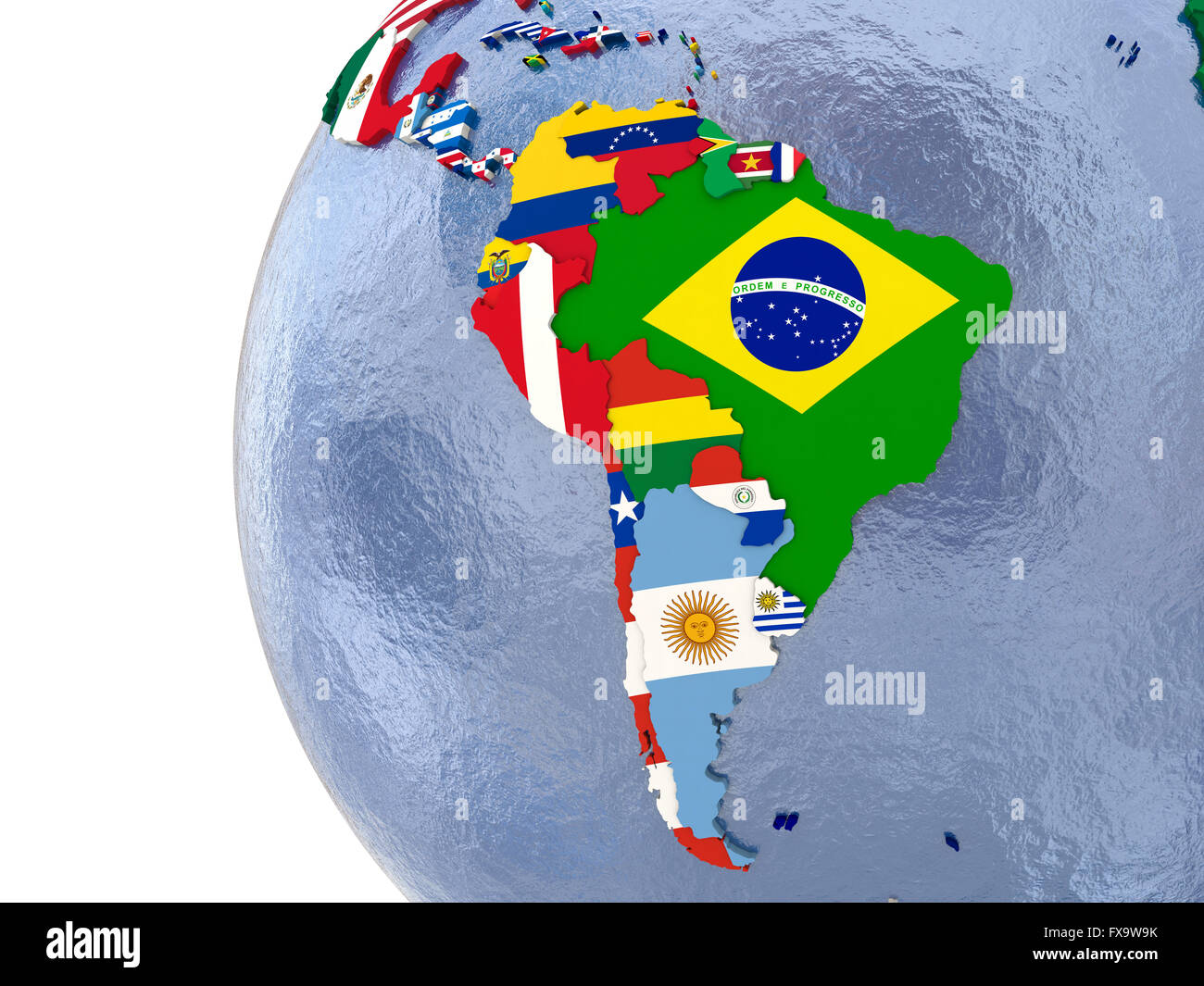 Carte politique de l'Amérique du Sud avec chaque pays représenté par