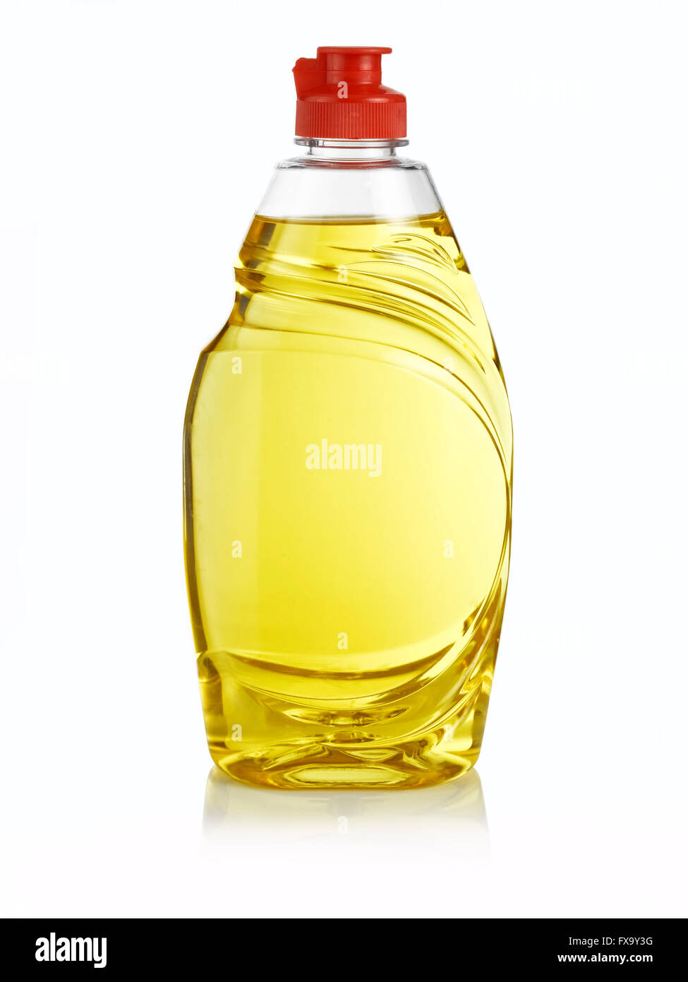 Le liquide vaisselle jaune Banque D'Images