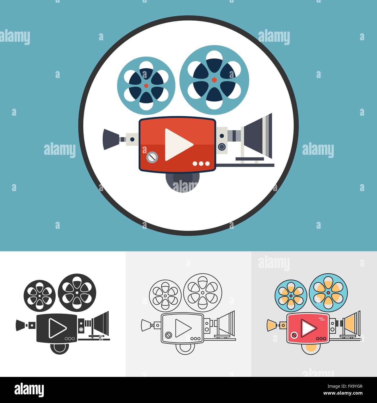 Vector illustration de l'ensemble des icônes de la caméra vidéo pour votre conception Illustration de Vecteur