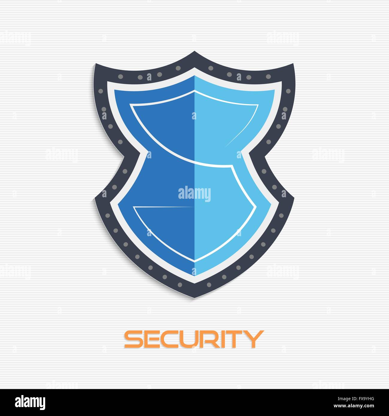 Vector illustration de l'icône en forme de bouclier de sécurité. Bouclier de sécurité. Dans l'icône de l'écran Service style plat Illustration de Vecteur