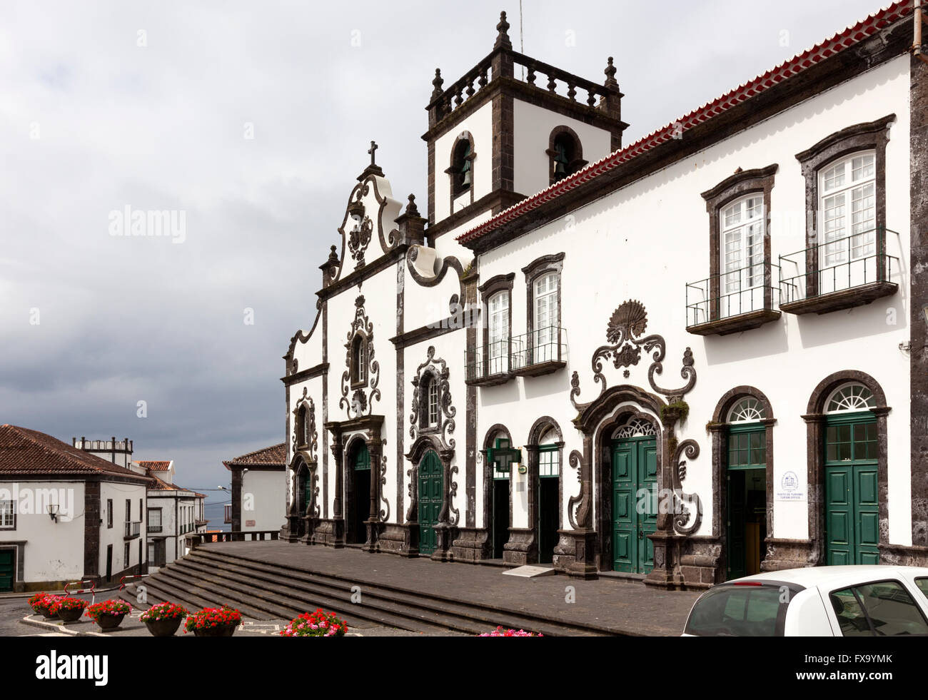 Hôtel de ville de Vila Franca do Campo, l'île de São Miguel, Portugais Région autonome des Açores Banque D'Images