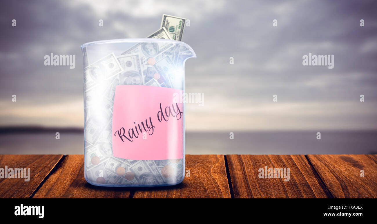 Image composite de rainy day message Banque D'Images