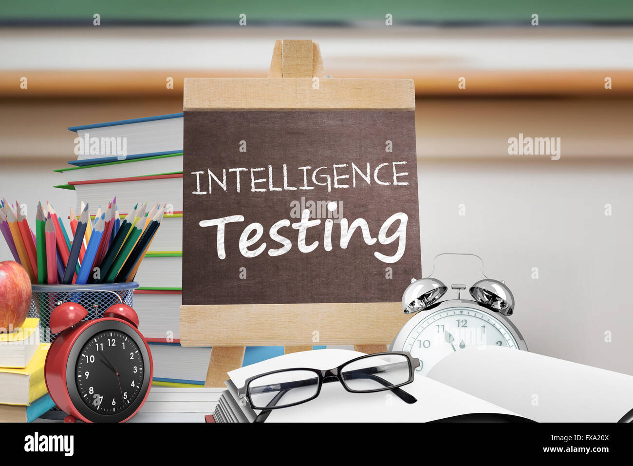 Image composite de mots des tests d'intelligence Banque D'Images