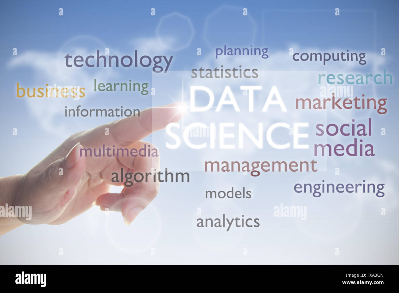 La science des données word cloud Banque D'Images