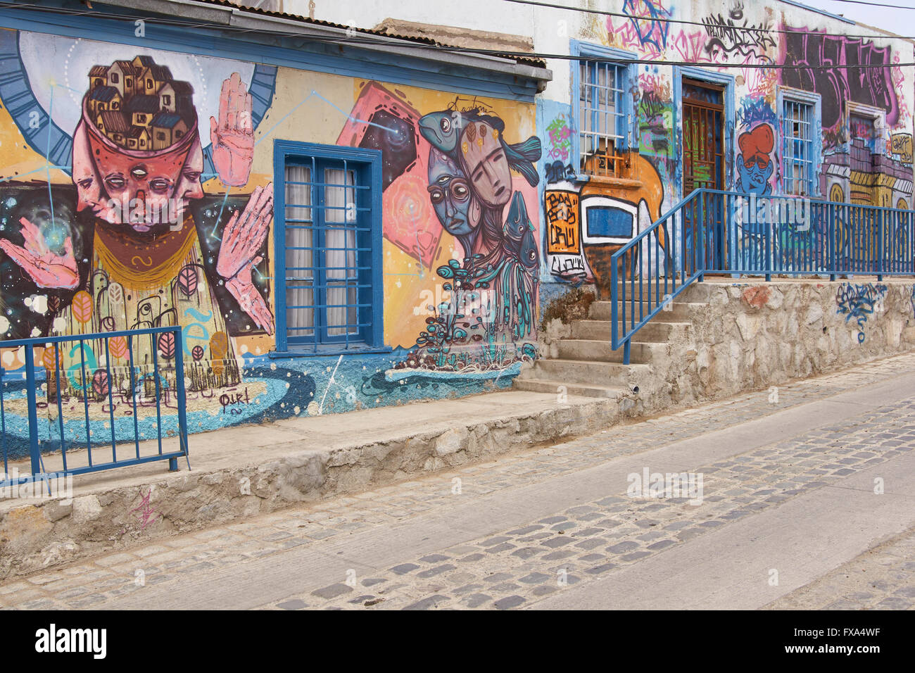 Art urbain de Valparaiso Banque D'Images