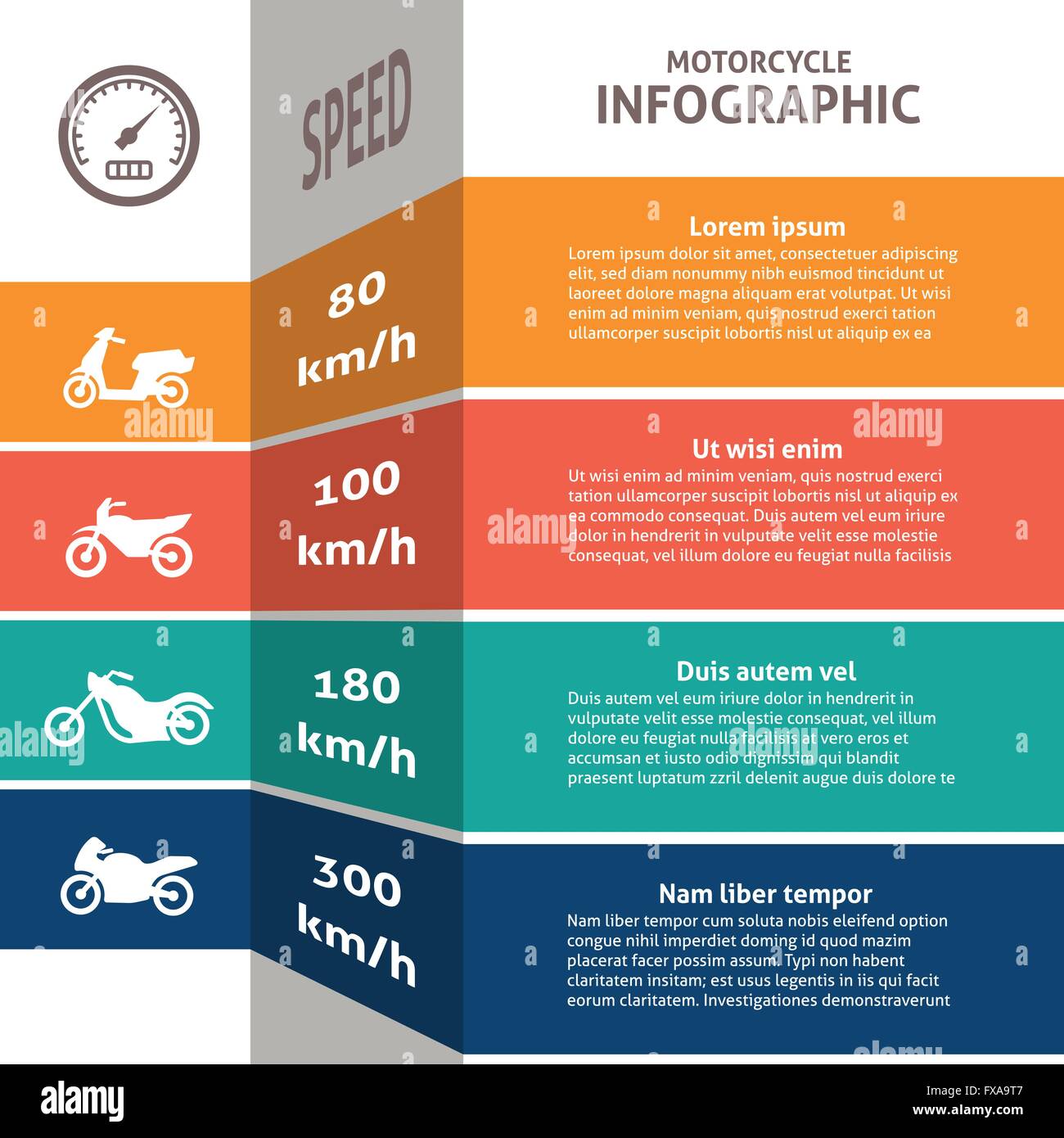 Tableau de classification infographique Biker Illustration de Vecteur