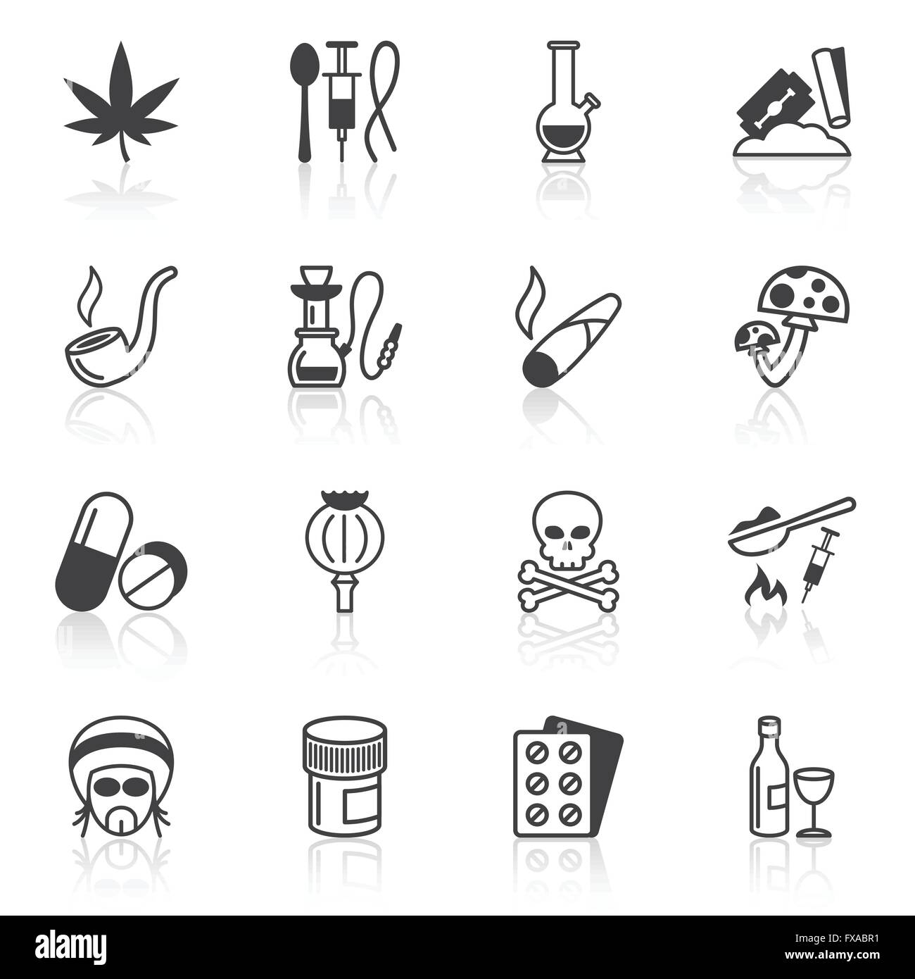 Icônes médicaments black Illustration de Vecteur