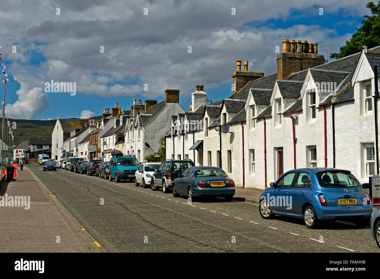 Rangée de maisons dans la région de Shore Street, Ullapool, Ross-shire, Scotland, United Kingdom Banque D'Images