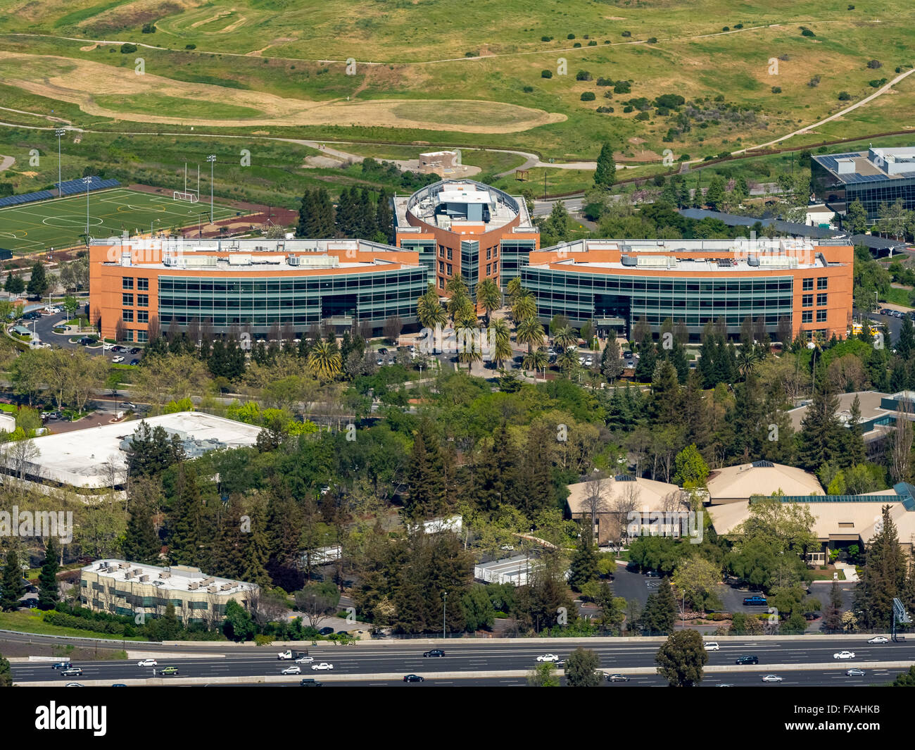 Le siège de Google, Googleplex, sur la montagne, Silicon Valley, Californie, USA Banque D'Images