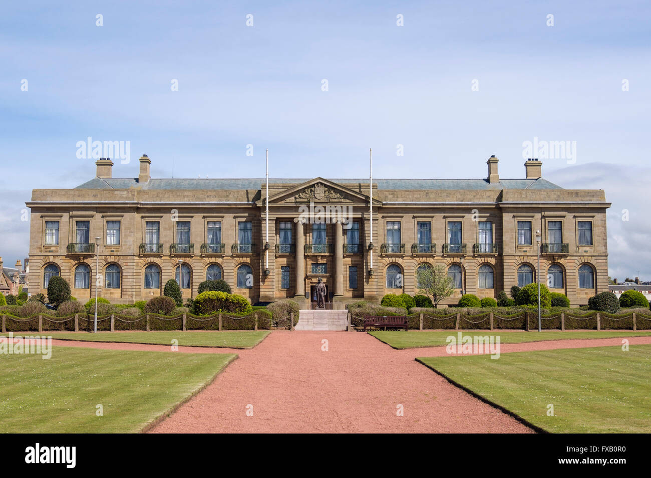 County Hall Bâtiments et Sheriff Court à partir de la Place de Saint-Germain-En-Laye, Ayr, Ayrshire du Sud, Strathclyde, Écosse, Royaume-Uni Banque D'Images