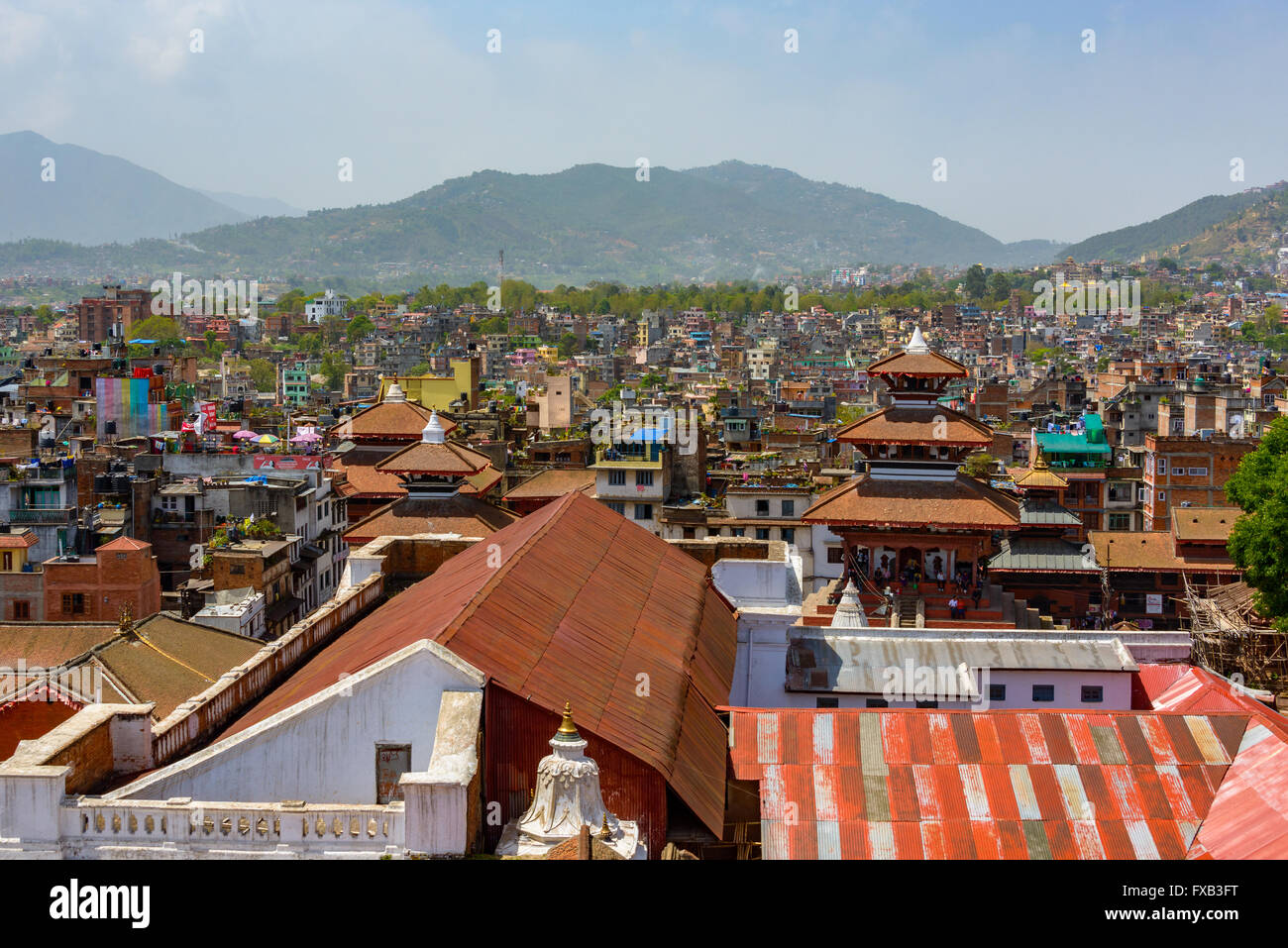Vu de la ville de Katmandou Durbar Square de Katmandou au Népal le 5 avril 2015 Banque D'Images