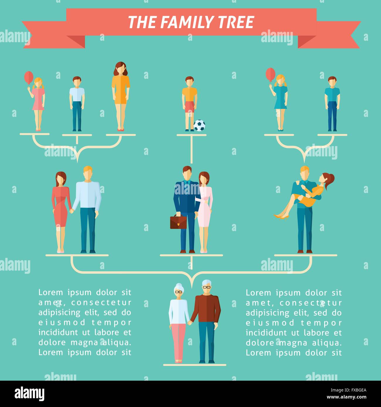 Arbre généalogique famille Concept Image Vectorielle Stock Alamy