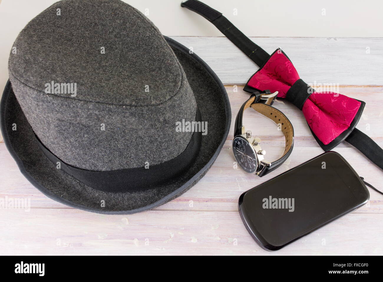 Accessoires hommes combinaisons possibles. Résumé de la mode Banque D'Images