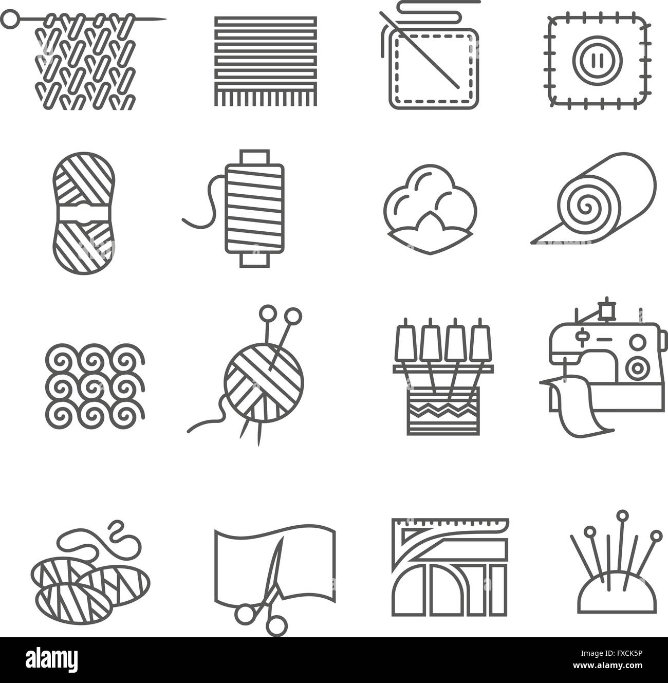 L'industrie textile Icons Set Image Vectorielle Stock - Alamy