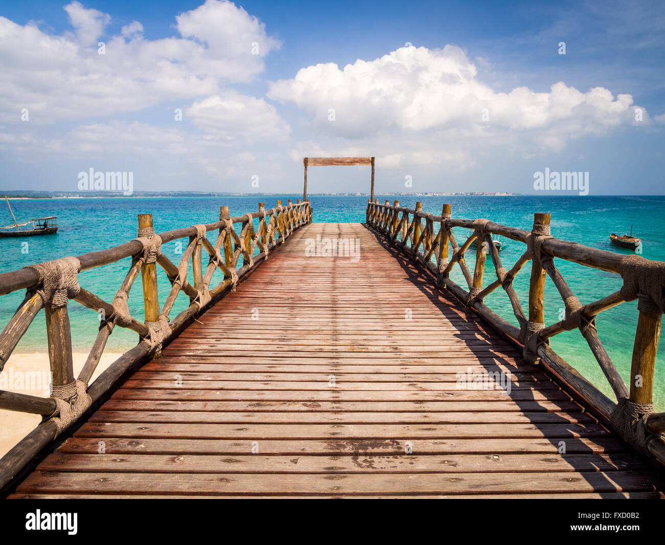 Pier sur Prison Island, Zanzibar, Tanzanie. Banque D'Images