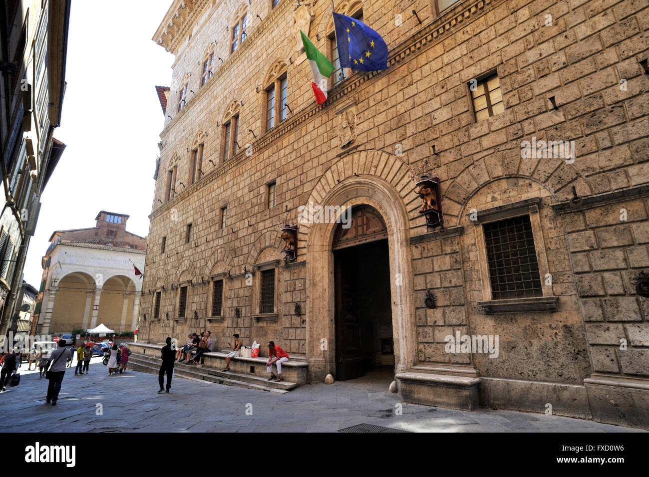 Italie, Toscane, Sienne, Palazzo Piccolomini Banque D'Images