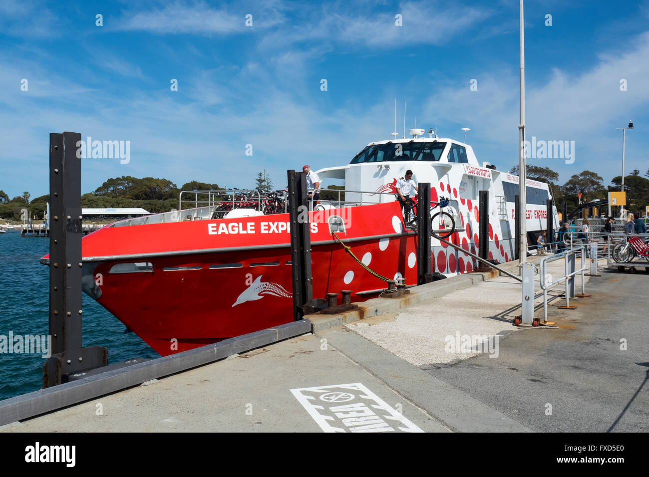 Eagle Express ferry pour Rottnest Island (Wadjemup) une île au large de la côte ouest de l'Australie 18k à l'ouest de Freemantle Banque D'Images