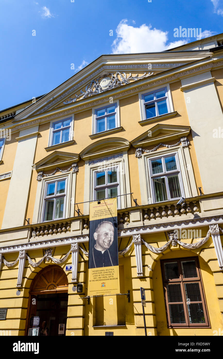 Bâtiment historique en 1951 le pape Jean Paul II a vécu, la rue Kanonicza, Cracovie, Pologne Banque D'Images