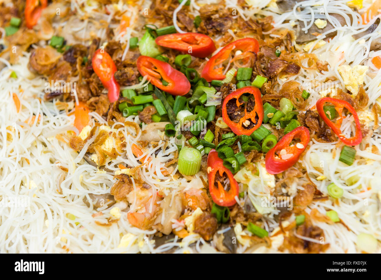 Délicieux style chinois nouilles frites bee hoon. Banque D'Images