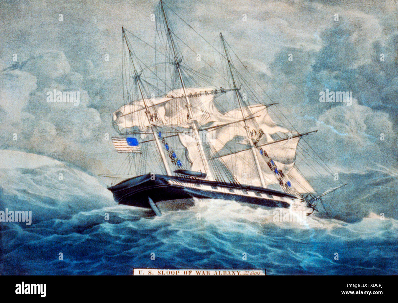Sloop de guerre USA - Albany 22 canons, circa 1845 Banque D'Images