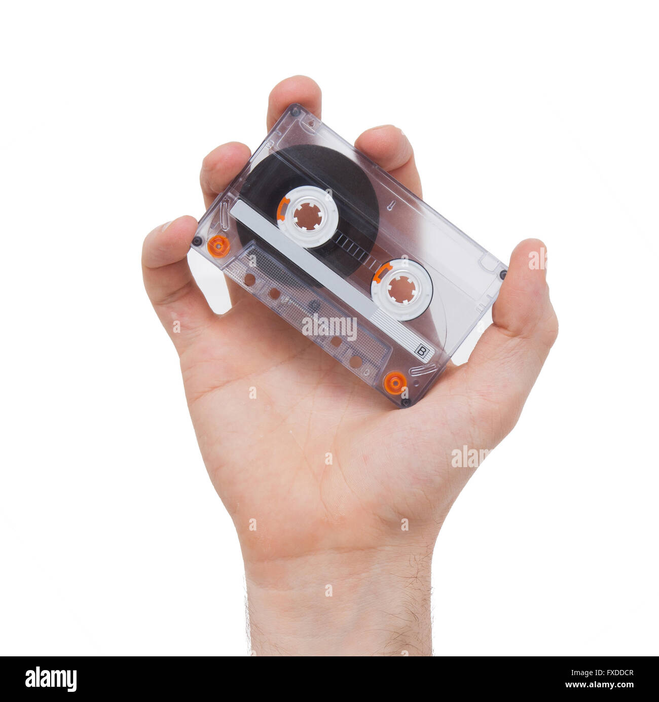 Vintage cassette audio, isolé sur fond blanc Banque D'Images