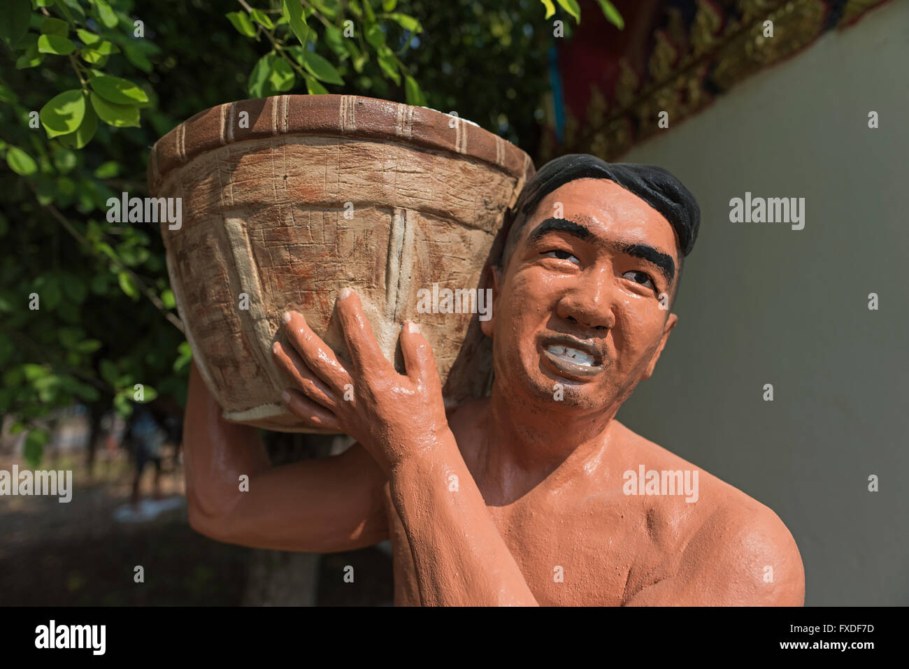 Statue de Wat Khai Bang Kung Thaïlande Amphawa Banque D'Images
