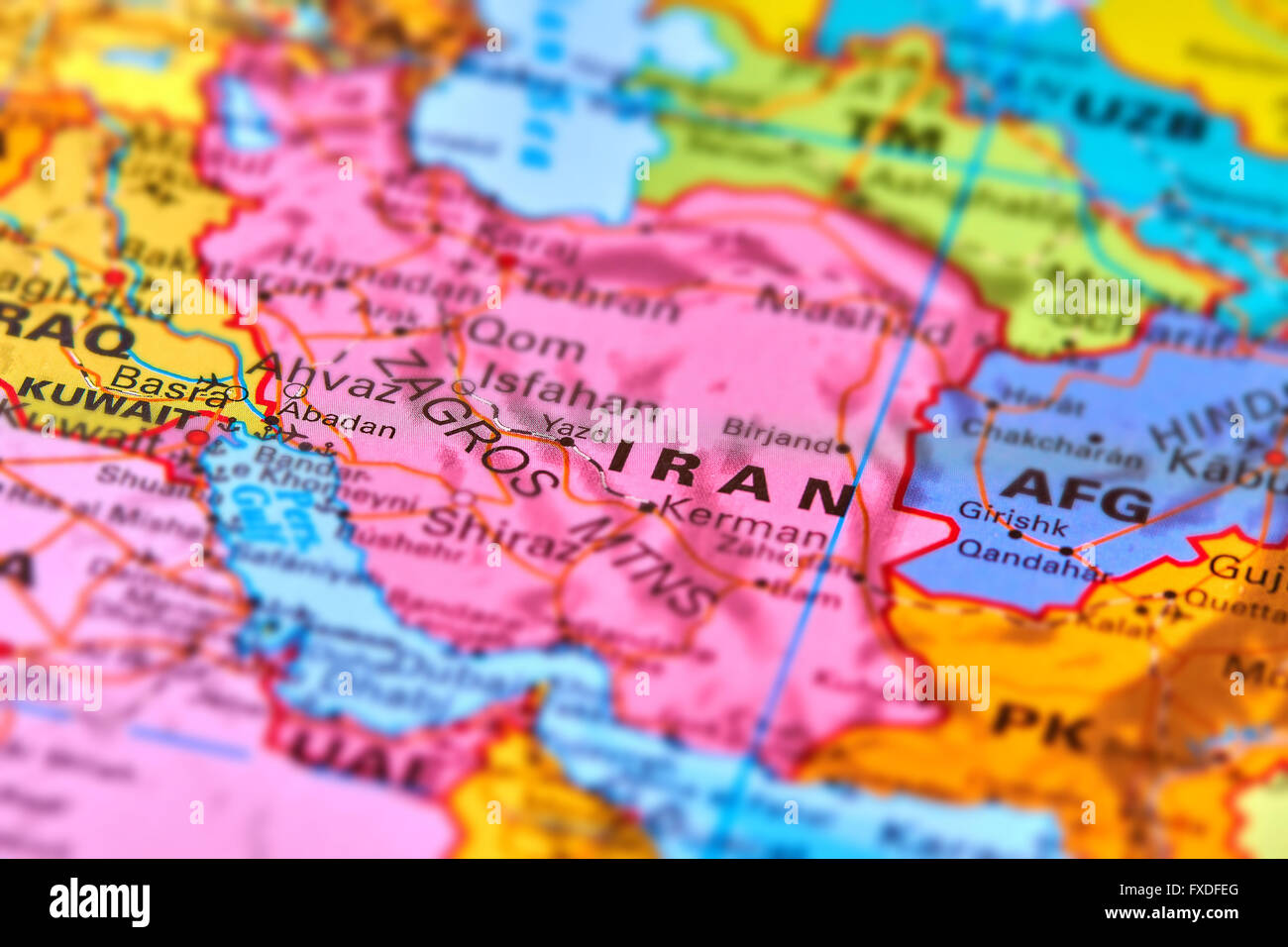 Liran Pays Du Moyen Orient Sur La Carte Du Monde Banque D