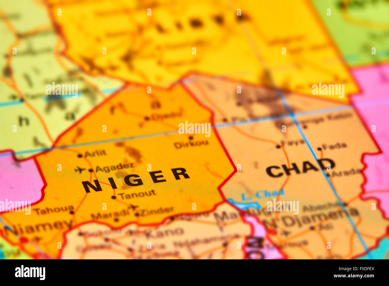 Le Niger Pays d'Afrique sur la carte du monde Banque D'Images