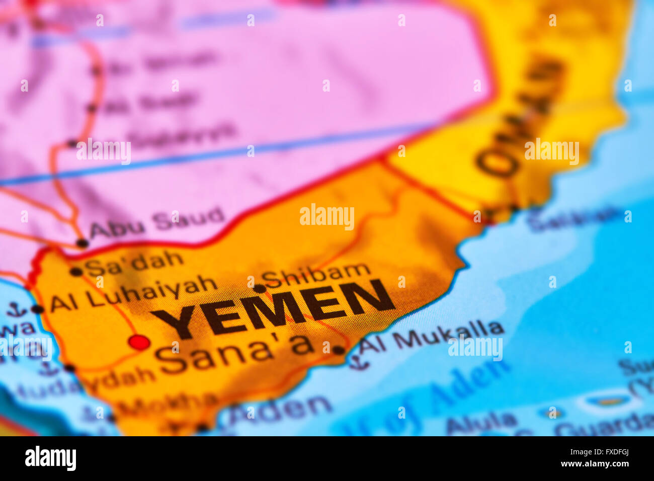 Le Yémen Pays Du Moyen Orient Sur La Carte Du Monde Banque