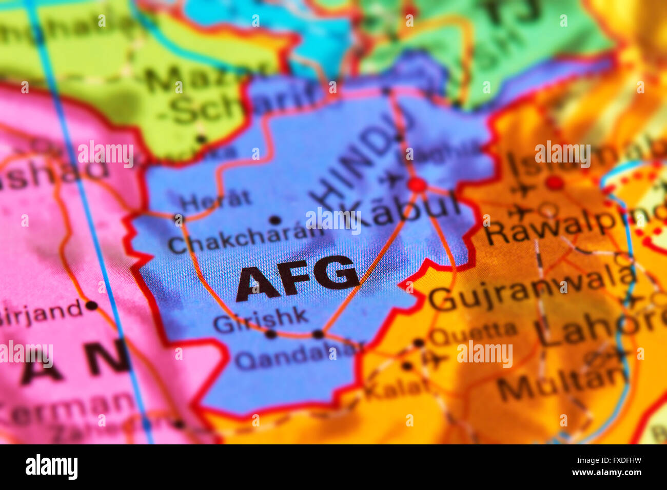 L'Afghanistan, pays asiatique sur la carte du monde Banque D'Images
