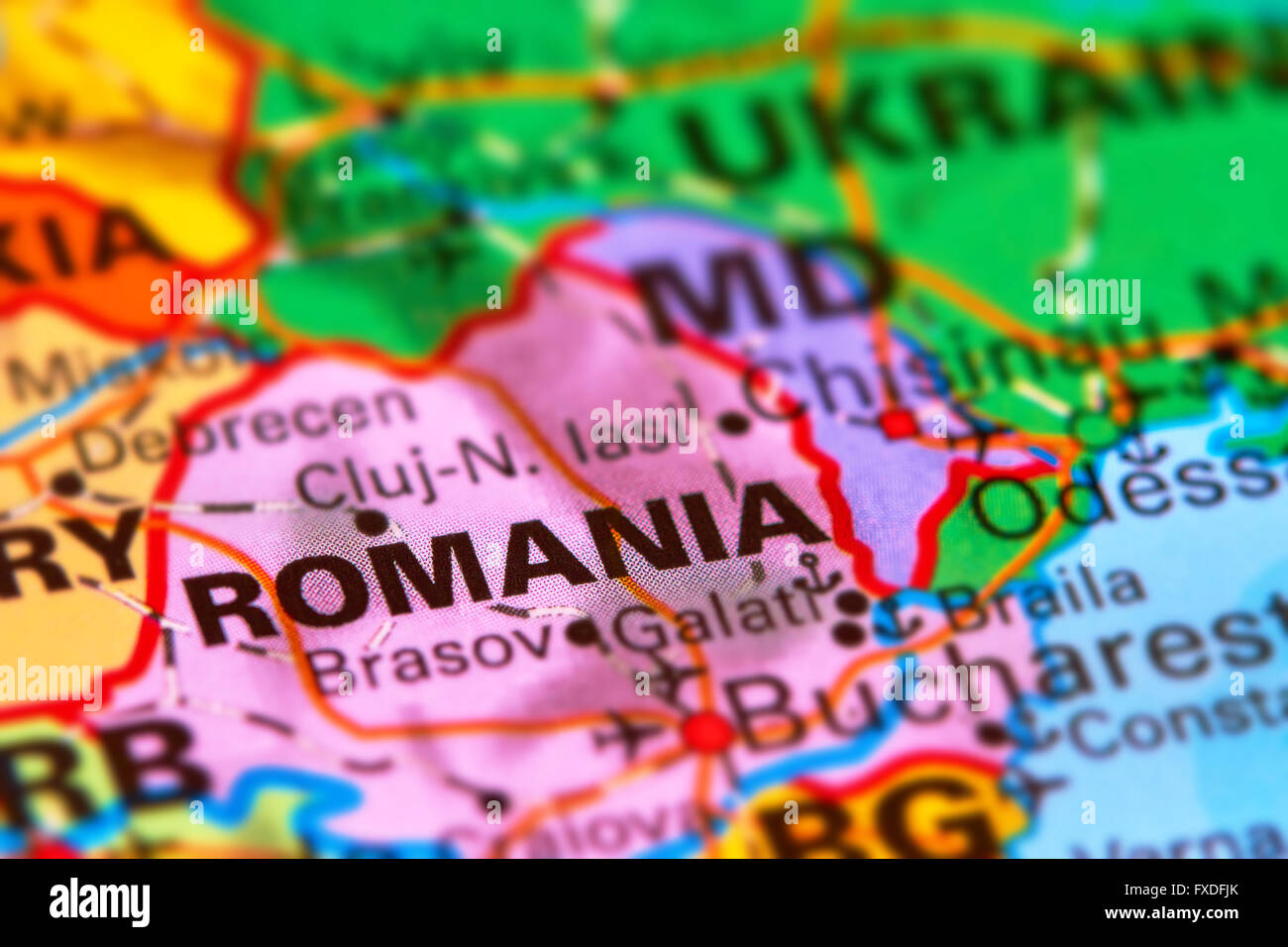 La Roumanie Pays Deurope Sur La Carte Du Monde Banque D