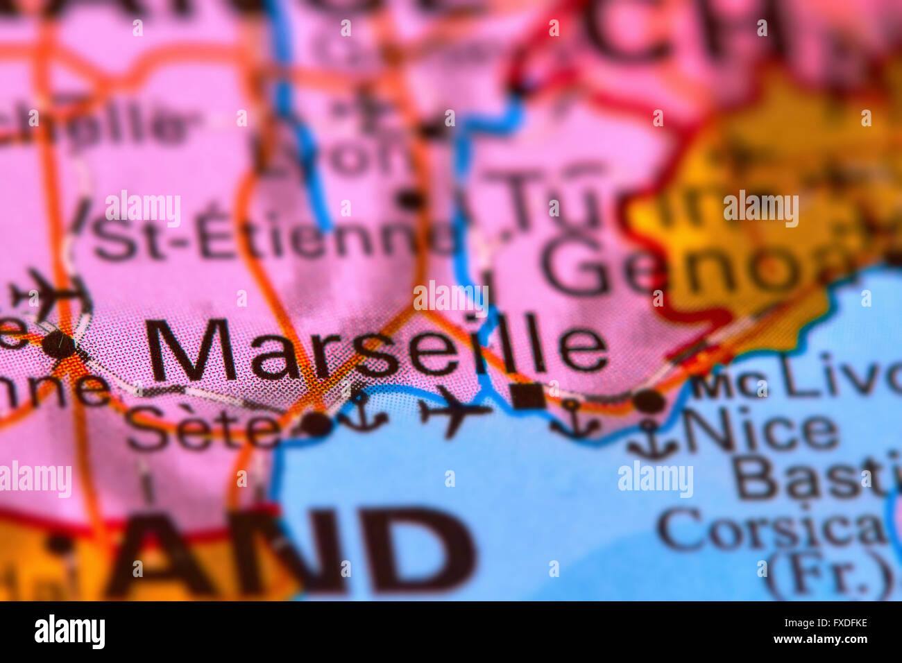 Marseille Ville De France Sur La Carte Du Monde Photo Stock Alamy