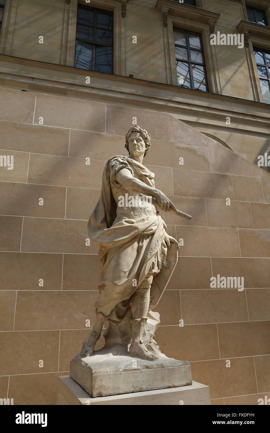 Jules César (100BC-44BC). Homme d'état Romain. Consul et dictador. Sculpture de l'artiste français Nicolas Coustou (1658-1733). Louvre Banque D'Images