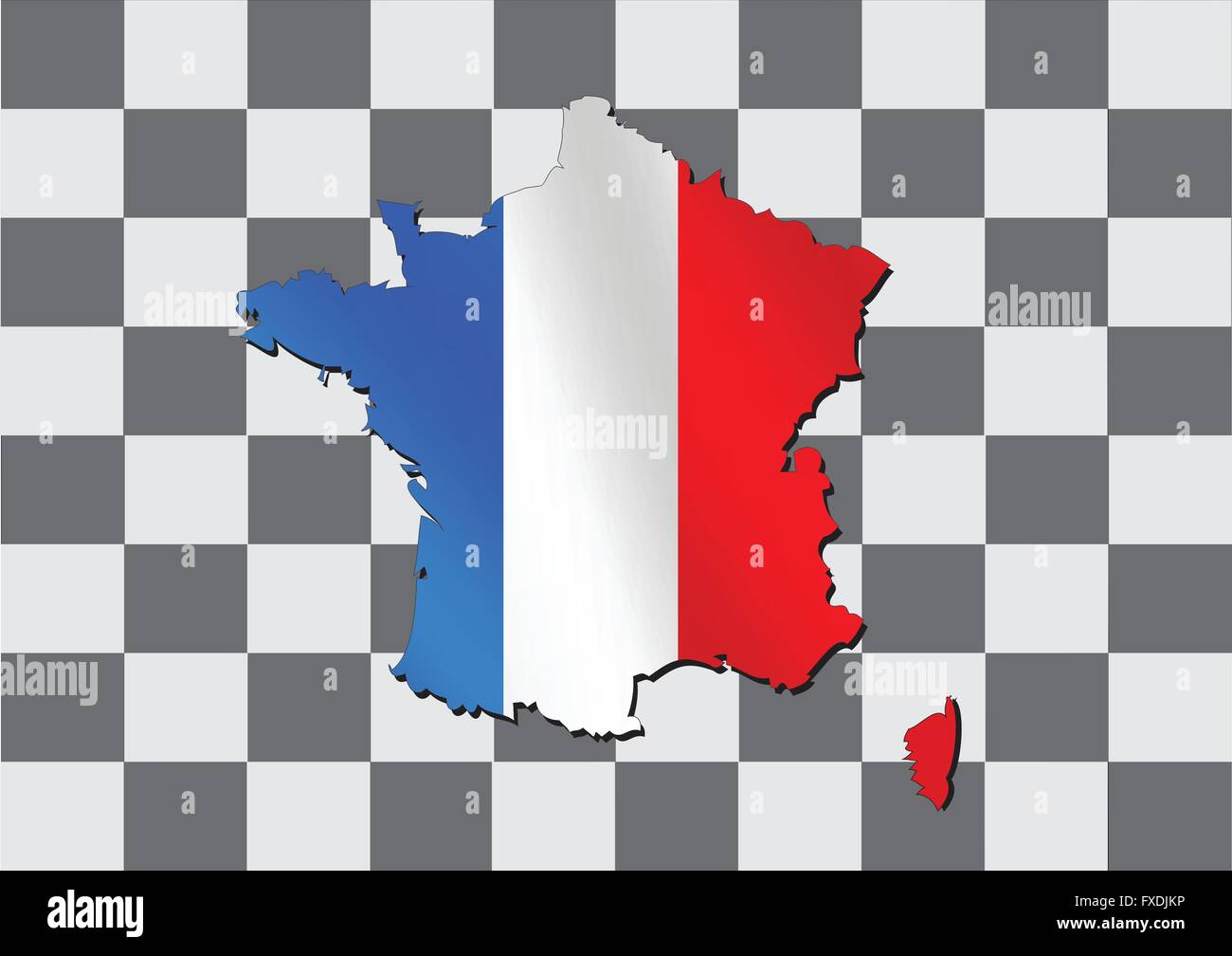 La carte et drapeau de la France , République Française Illustration de Vecteur