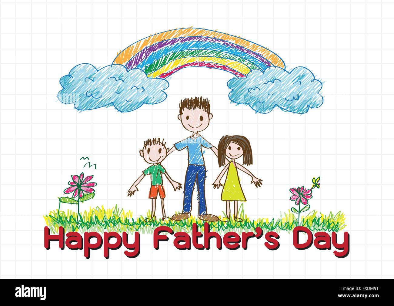 Le jour de père heureux papa d'amour Illustration de Vecteur