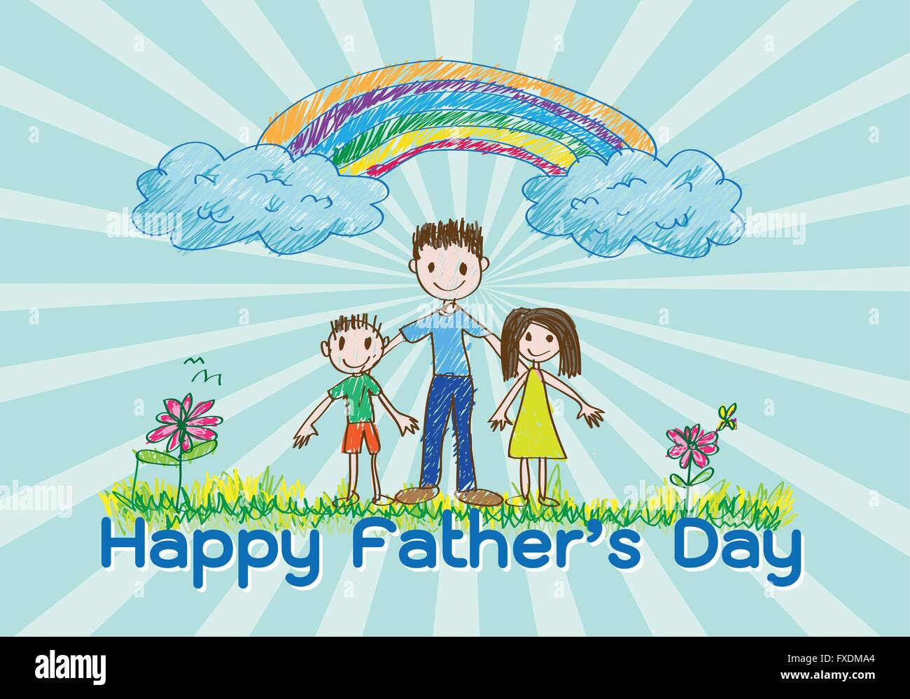 Le jour de père heureux papa d'amour Illustration de Vecteur