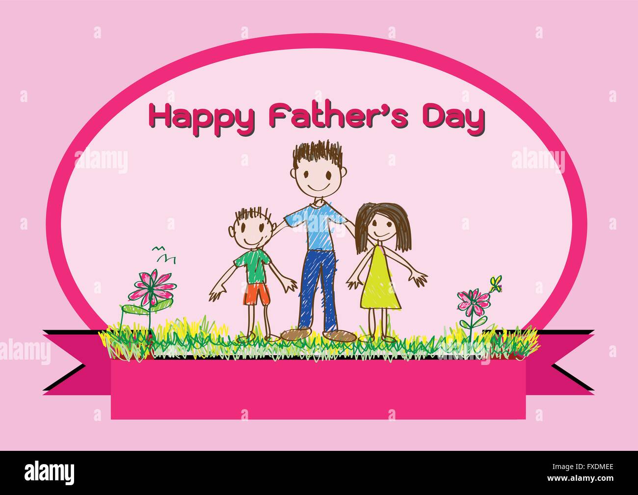 Happy mothers day card avec la famille de caricatures dans illustration Illustration de Vecteur