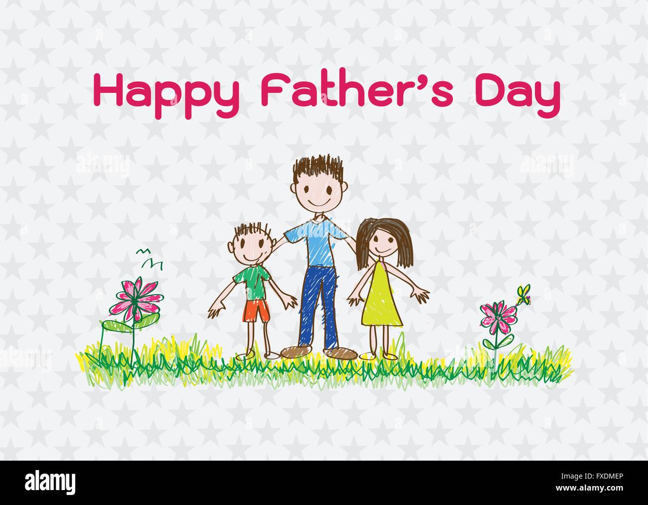 Happy mothers day card avec la famille de caricatures dans illustration Illustration de Vecteur