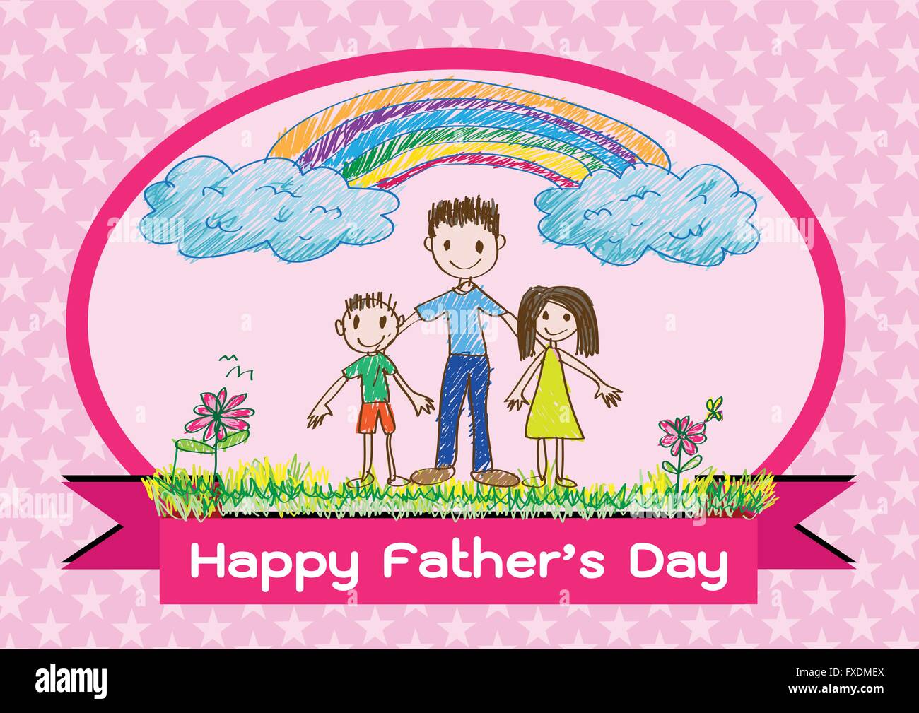 Happy mothers day card avec la famille de caricatures dans illustration Illustration de Vecteur