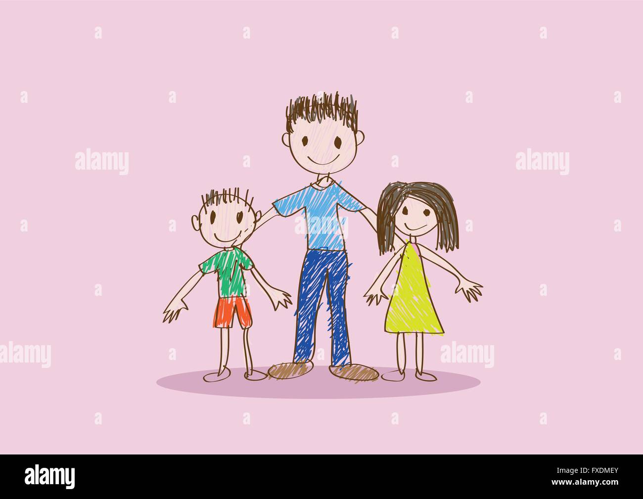 Happy mothers day card avec la famille de caricatures dans illustration Illustration de Vecteur