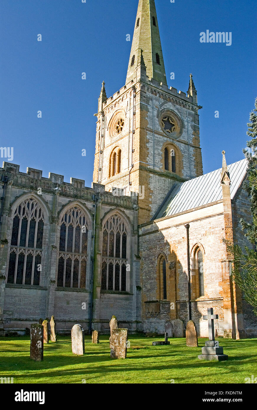 L'église Holy Trinity, l'église paroissiale de Stratford Upon Avon et lieu de sépulture de William Shakespeare Banque D'Images
