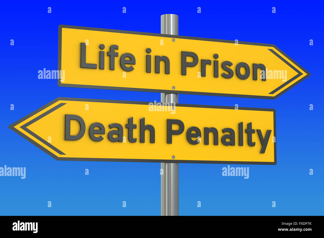La prison à vie ou la peine de mort, rendu 3D concept Banque D'Images
