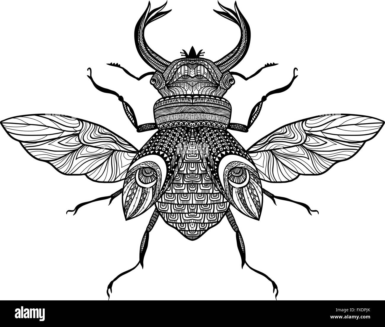 Bug de décoration croquis Illustration de Vecteur