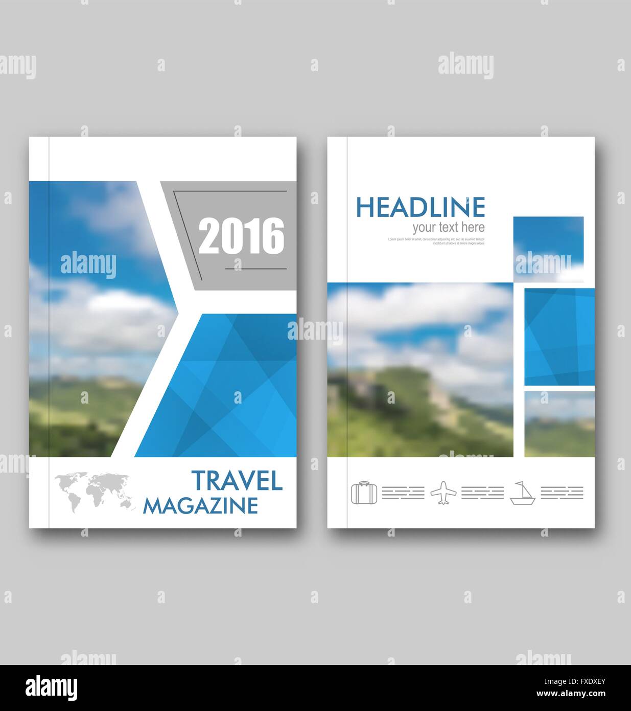 Modèle de brochure de Travel Magazine, la couverture du Rapport annuel Illustration de Vecteur