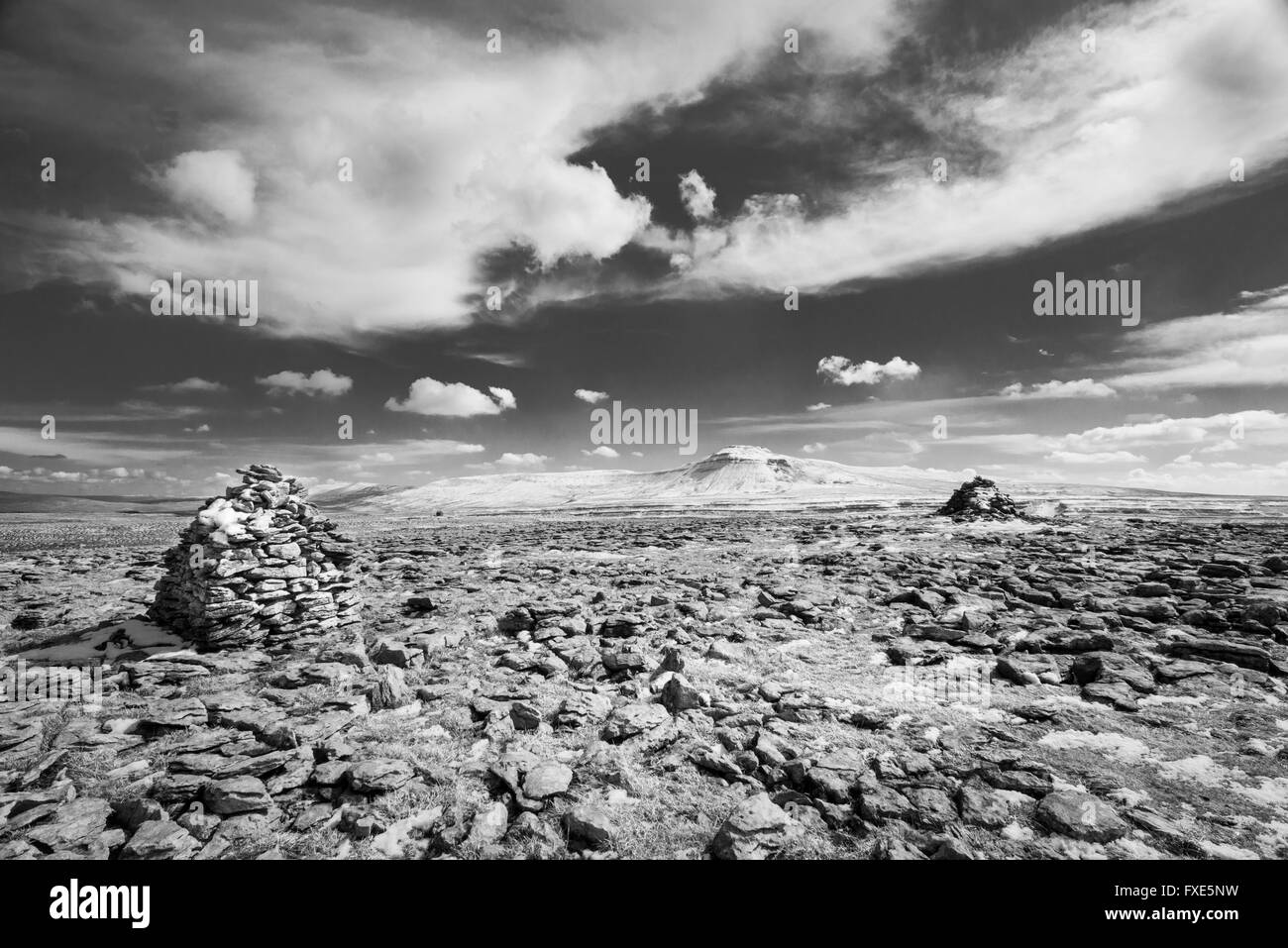 Scène d'hiver dans l'Ingleborough Yorkshire Dales Banque D'Images