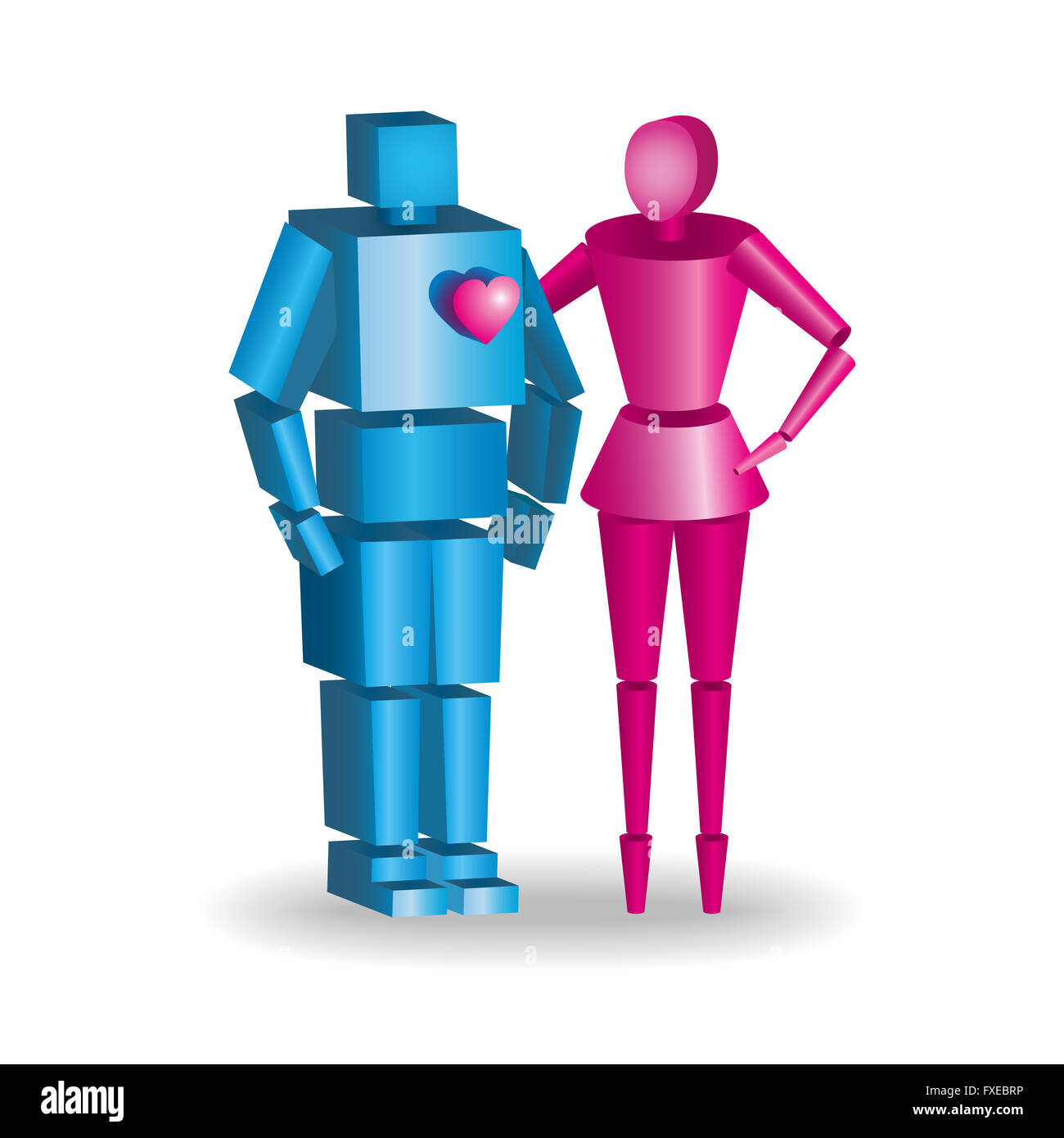 3D isométrique des couples famille amour mariage. Aimer les gens 3d'icônes. Flirt, amour, première date, mariage et enfants. Ensemble de la famille Banque D'Images